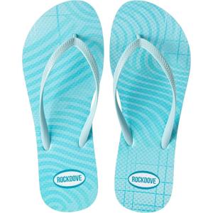 image:imageRockDove Womens Seabreeze Printed Beach Flip Flops Lightweight Summer Thong Sandal for Pool Vacation and Everyday WearMist Blue