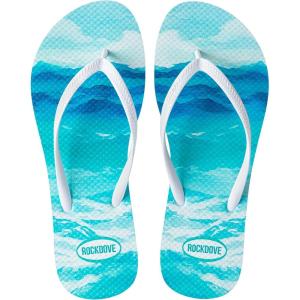 image:imageRockDove Womens Seabreeze Printed Beach Flip Flops Lightweight Summer Thong Sandal for Pool Vacation and Everyday WearOcean Blue