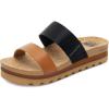 image:imageRockDove Womens Isla Lift Platform Slide Sandals with Cushioned Arch Support and Soft Dual StrapsBlackBrown