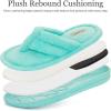 image:imageRockDove Womens Serena Plush Flip Flops Terry Cloth Thong Sandals SlipperAqua Blue
