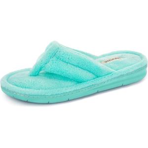 image:imageRockDove Womens Serena Plush Flip Flops Terry Cloth Thong Sandals SlipperAqua Blue