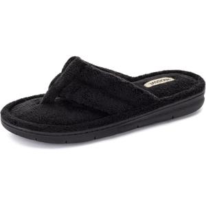 image:imageRockDove Womens Serena Plush Flip Flops Terry Cloth Thong Sandals SlipperBlack