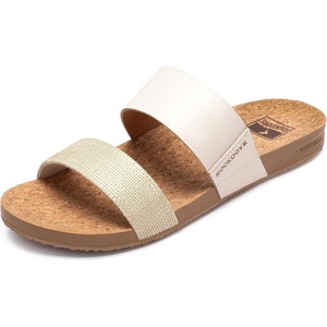 image:imageRockDove Womens Isla Slide Sandal with Cushioned Arch Support and Soft Dual StrapsBeige Woven
