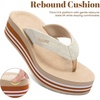 image:imageRockDove Womens Vista Platform Flip Flops Cushioned Comfort Non Slip Stylish Summer SandalsBeige