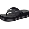 image:imageRockDove Womens Vista Platform Flip Flops Cushioned Comfort Non Slip Stylish Summer SandalsBlack