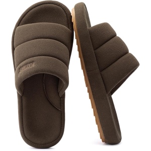 image:imageRockDove Mens Axis Arch Support Slide Slipper Cushioned Comfort Non Slip Sole House Wear Gift ChoiceCoffee