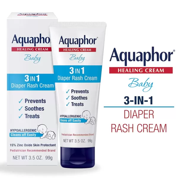 imageAquaphor Baby 3 in 1 Diaper Rash Cream  Prevents Soothes and Treats Diaper Rash  35 oz Tube Pack of 3