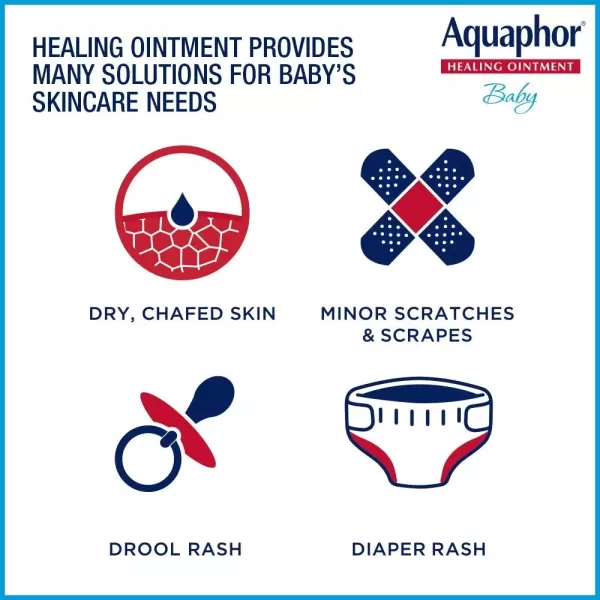 imageAquaphor Baby Healing Ointment Advanced Therapy for Chapped Cheeks and Diaper Rash 3 oz Tube Pack of 1214 Ounce Pack of 2