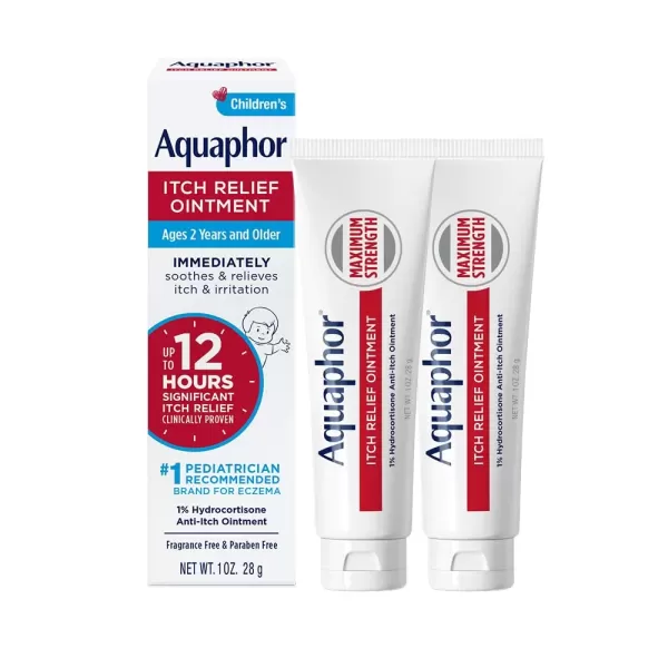 imageAquaphor Childrens Itch Relief Ointment 1 Hydrocortisone AntiItch Ointment 1 Oz Tube Pack of 2