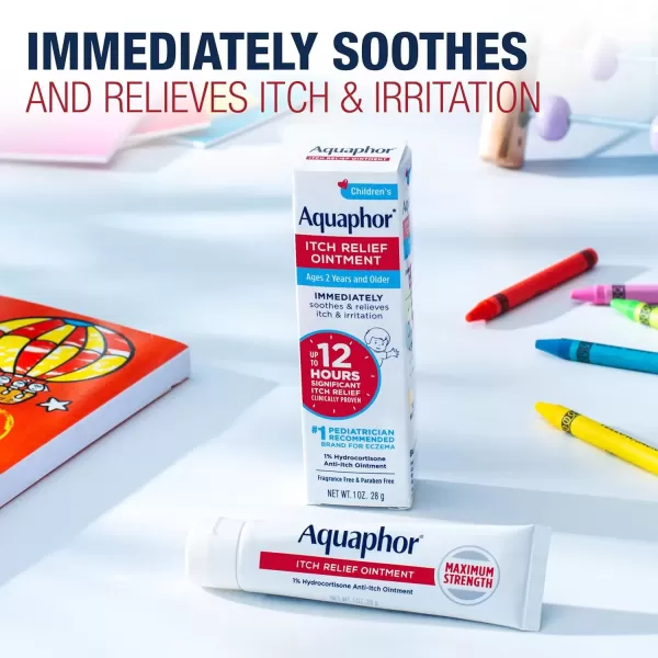 imageAquaphor Childrens Itch Relief Ointment 1 Hydrocortisone AntiItch Ointment 1 Oz Tube Pack of 2