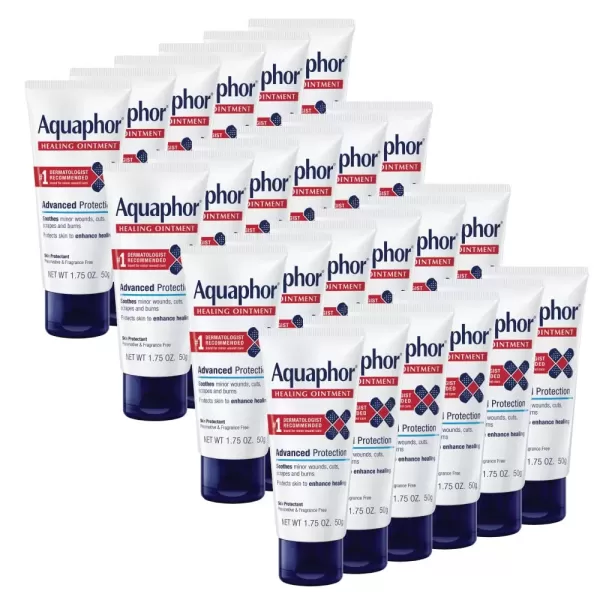 imageAquaphor Healing Ointment  Travel Size Protectant for Cracked Skin  Dry Hands Heels Elbows Lips 175 Oz Pack of 24  Packaging May Vary