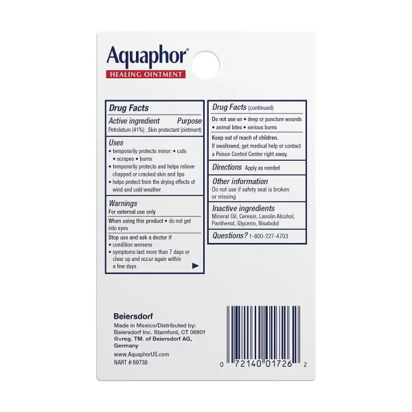 imageAquaphor Healing Ointment Advanced Therapy Skin Protectant Dry Skin Body Moisturizer 025 Oz Jar Pack of 6