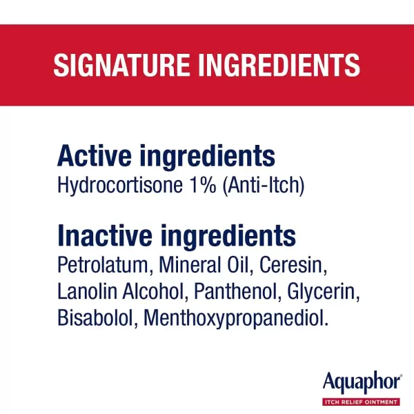 imageAquaphor Itch Relief Ointment 1 Hydrocortisone Anti Itch Skin Ointment 1 Oz Tube 2 Pack
