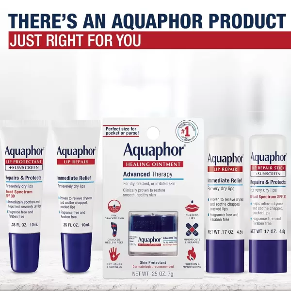 imageAquaphor Lip Repair Ointment  Longlasting Moisture to Soothe Dry Chapped Lips  35 fl oz Tube Pack of 48035 Fl Oz Pack of 48