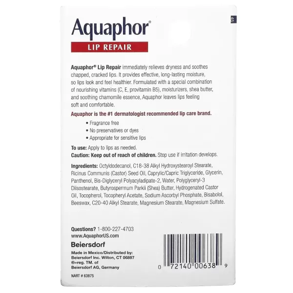 imageAquaphor Lip Repair Ointment  Longlasting Moisture to Soothe Dry Chapped Lips  35 fl oz Tube Pack of 48035 Ounce Pack of 5