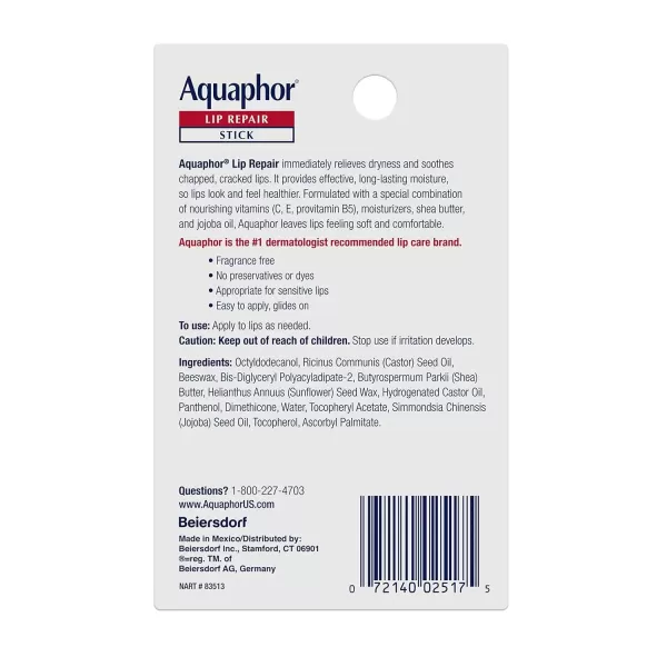imageAquaphor Lip Repair Stick  Soothes Dry Chapped Lips  017 Ounce Pack of 4017 Ounce Pack of 2