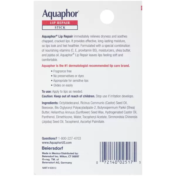 imageAquaphor Lip Repair Stick  Soothes Dry Chapped Lips  017 Ounce Pack of 4017 Ounce Pack of 4