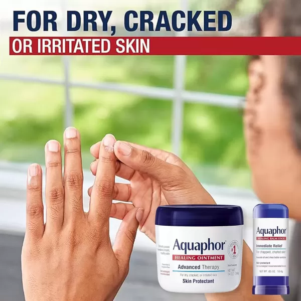 imageAquaphor Advanced Therapy Skin Care Set Aquaphor Healing Ointment Skin Protectant Body Moisturizer for Dry Skin 14 Oz Jar  Aquaphor Healing Balm Stick 065 Oz Holiday Gifts for Self Care