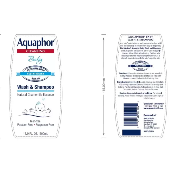 imageAquaphor Baby Skin Care Gift Set with Aquaphor Baby Wash and Shampoo Aquaphor Baby Healing Ointment Aquaphor Diaper Rash Cream and WaterWipes 4 Pieces