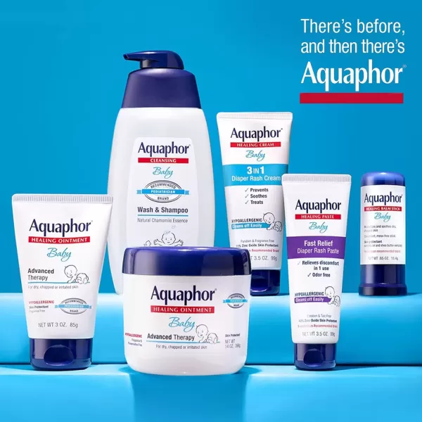 imageAquaphor Baby Skincare Essentials Gift Set with Aquaphor Baby Wash and Shampoo Aquaphor Baby Healing Ointment and Aquaphor Diaper Rash Cream 3 Pieces