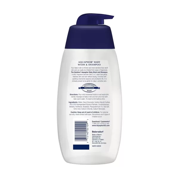 imageAquaphor Baby Wash and Shampoo  Mild Tearfree 2in1 Solution for Babys Sensitive Skin  169 fl oz PumpUnscented