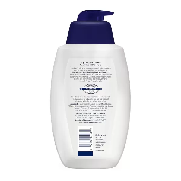 imageAquaphor Baby Wash and Shampoo Unscented Baby Shampoo and Wash 254 Fl Oz Pump Bottle