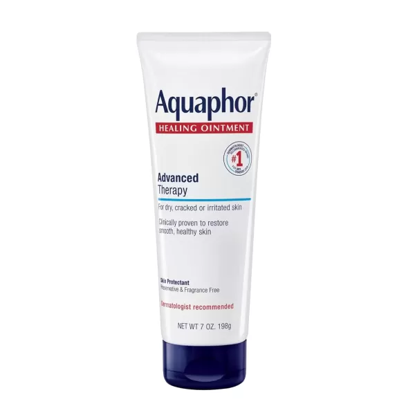 imageAquaphor Healing Ointment Advanced Therapy Skin Protectant Body Moisturizer for Dry Skin Minor Cuts and Burns Dry Cuticles Cracked Heels Hands and Lips 7 Oz Tube7 Ounce Pack of 1