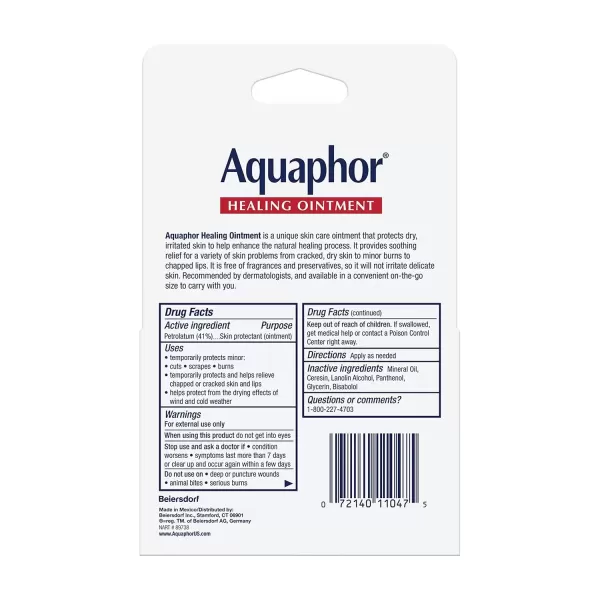 imageAquaphor Healing Ointment Advanced Therapy Skin Protectant Body Moisturizer for Dry Skin Minor Cuts and Burns Dry Cuticles Cracked Heels Hands and Lips 035 Oz Tube Pack of 2