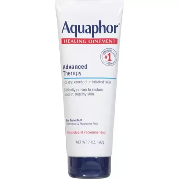imageAquaphor Healing Ointment Advanced Therapy Skin Protectant Body Moisturizer for Dry Skin Minor Cuts and Burns Dry Cuticles Cracked Heels Hands and Lips 7 Oz Tube7 Ounce Pack of 1