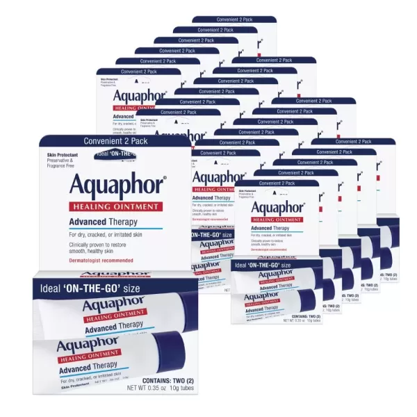 imageAquaphor Healing Ointment Advanced Therapy Skin Protectant Dry Skin Body Moisturizer 035 Oz Tube 28 Count Pack of 24