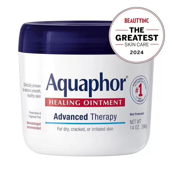 imageAquaphor Healing Ointment Advanced Therapy Skin Protectant Dry Skin Body Moisturizer MultiPurpose Healing Ointment For Dry Cracked Skin ampamp Minor Cuts ampamp Burns 14 Oz Jar