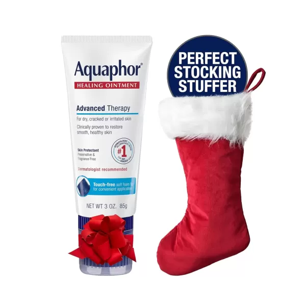imageAquaphor Healing Ointment Advanced Therapy Skin Protectant with TouchFree Applicator Body Moisturizer for Dry Skin Minor Cuts and Burns Dry Cuticles Cracked Heels Hands and Lips 3 Oz Tube
