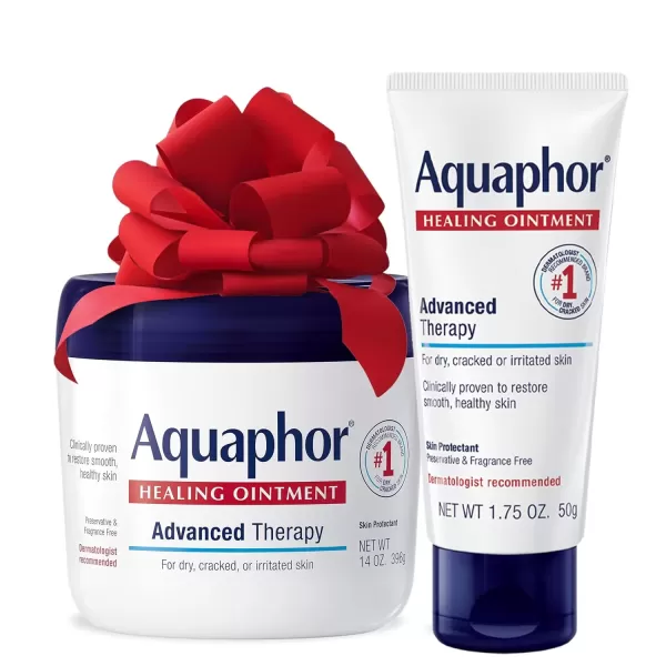 imageAquaphor Healing Ointment Skin Care Set Body Moisturizer for Dry Skin Minor Cuts and Burns Dry Cuticles Cracked Heels Hands and Lips Holiday Gifts for Self Care 14 Oz Jar  175 Oz Tube788 Fl Oz Pack of 2