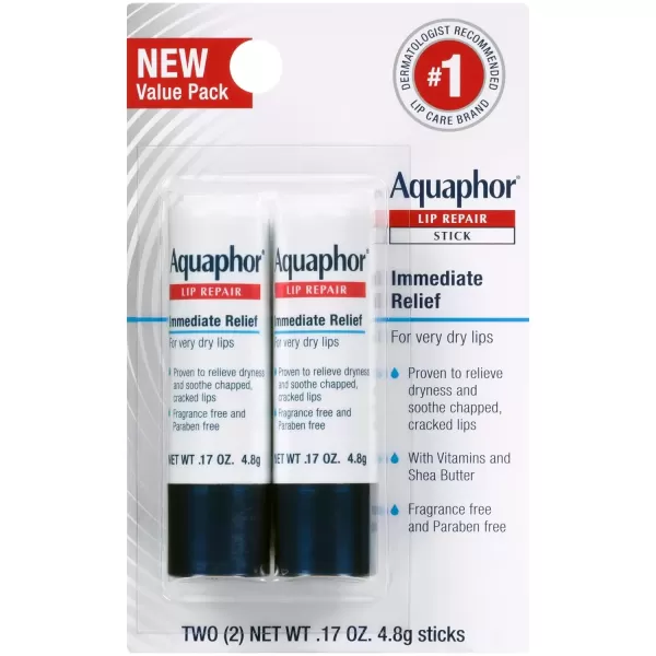 imageAquaphor Lip Repair Lip Balm Set Lip Repair Stick 017 Oz Pack of 2  Lip Repair and Protect Stick Lip Balm with Sunscreen SPF 30 017 Oz Pack of 2 Holiday Gifts for Self Care