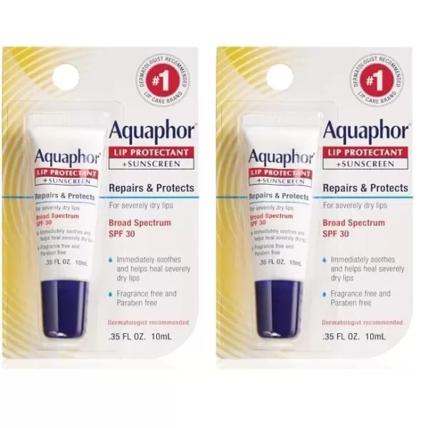 imageAquaphor Lip Repair Lip Balm with Sunscreen Lip Protectant Lip Balm SPF 30 035 Oz Tube Pack of 2Strawberry