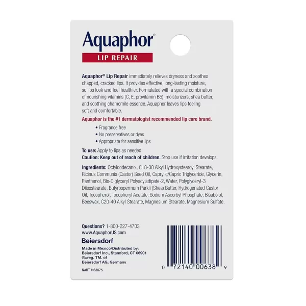 imageAquaphor Lip Repair Ointment  Longlasting Moisture to Soothe Dry Chapped Lips  35 fl oz Tube