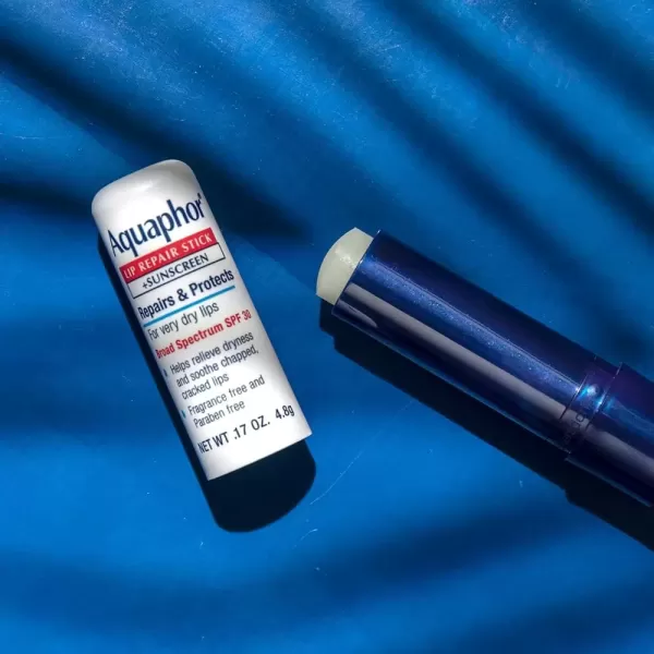 imageAquaphor Lip Repair Stick with Sunscreen Lip Protectant Soothes Dry Chapped Lips 017 Oz Stick 2 Count Pack of 2