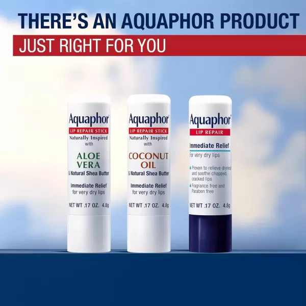 imageAquaphor Naturally Inspired Lip Repair Stick with Aloe Vera and Shea Butter Hydrating Lip Balm Stick Immediately Relieves Dryness and Soothes Chapped Lips Holiday Gifts for Self Care 017 Oz StickAloe Vera