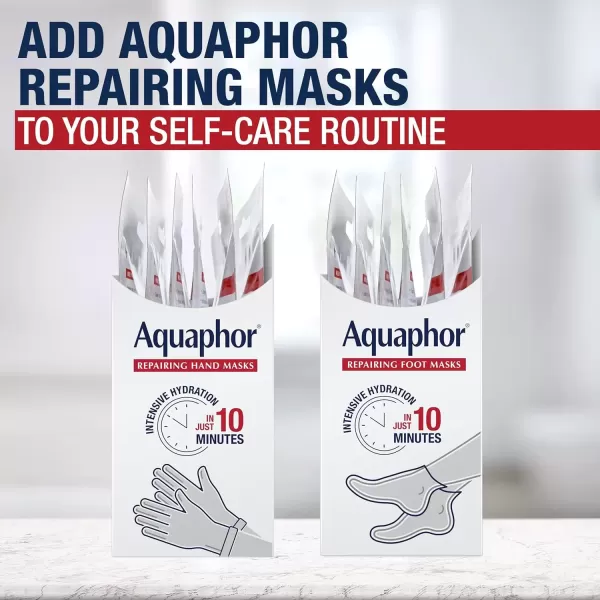 imageAquaphor Repairing Hand Masks Moisturizing Gloves for Dry Hands Hand Moisturizer for Dry Skin with Avocado Oil and Shea Butter Pack of 6