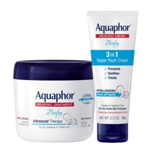 imageAquaphor Baby Healing Ointment 14 Oz  3in1 Diaper Rash Cream 35 Oz Hypoallergenic and Fragrance Free Skin Care Set for Babies