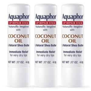 imageAquaphor Naturally Inspired Lip Repair Stick with Coconut Oil and Natural Shea Butter Hydrating Lip Balm Immediately Relieves Dryness and Soothes Chapped Lips 017 Oz Stick Pack of 3