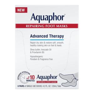 imageAquaphor Repairing Foot Masks Moisturizing Socks for Dry Feet Hydrating Foot Care Treatment with Avocado Oil and Shea Butter Pack of 6