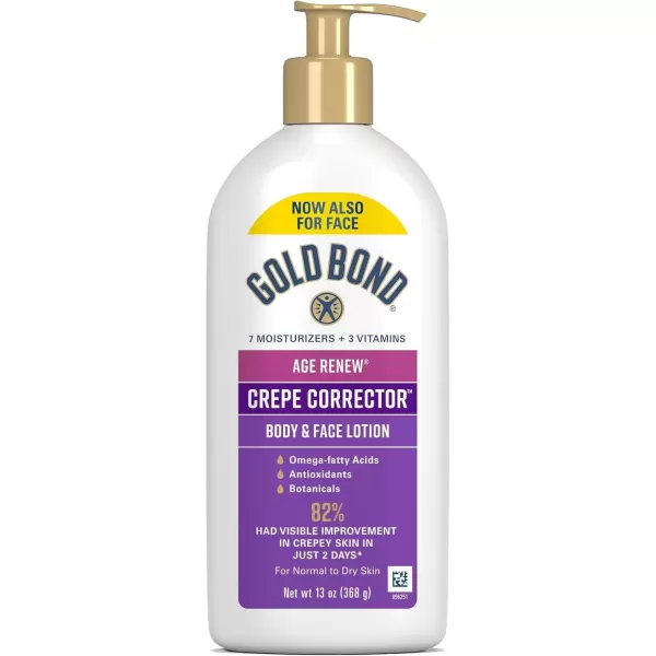 imageGold Bond Age Renew Crepe Corrector Body ampamp Face Lotion Replenishing ampamp Smoothing Formula 14 oz Packaging may vary13 Fl Oz Pack of 1