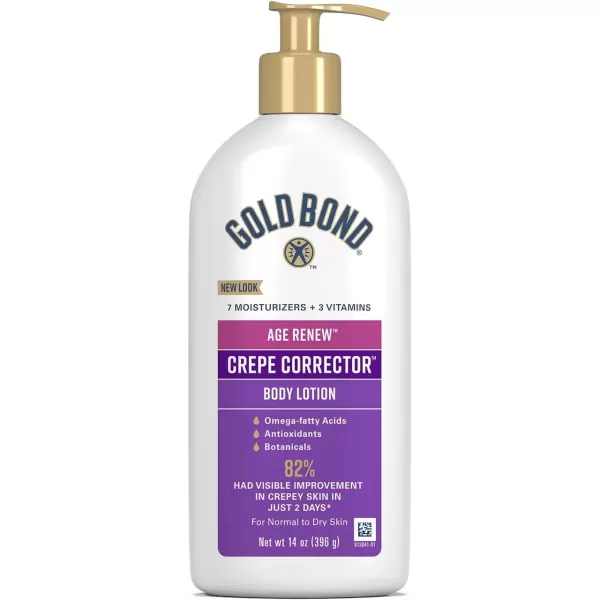 imageGold Bond Age Renew Crepe Corrector Body ampamp Face Lotion Replenishing ampamp Smoothing Formula 14 oz Packaging may vary14 Fl Oz Pack of 1