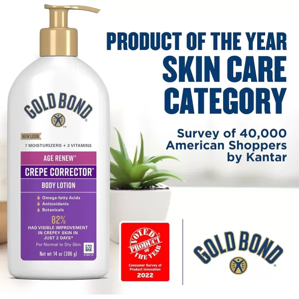 imageGold Bond Age Renew Crepe Corrector Body ampamp Face Lotion Replenishing ampamp Smoothing Formula 14 oz Packaging may vary14 Fl Oz Pack of 1