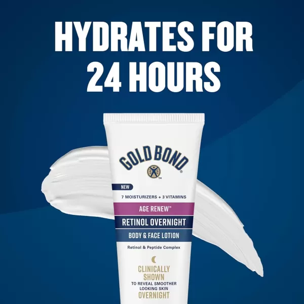 imageGold Bond Age Renew Retinol Overnight Body ampamp Face Lotion With Retinol ampamp Peptide Complex for Dry Skin 7 ozRetinol Overnight Body  Face Lotions