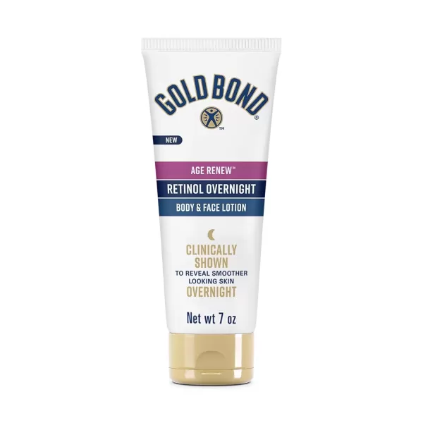 imageGold Bond Age Renew Retinol Overnight Body ampamp Face Lotion With Retinol ampamp Peptide Complex for Dry Skin 7 ozRetinol Overnight Body  Face Lotions