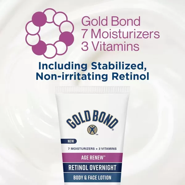 imageGold Bond Age Renew Retinol Overnight Body ampamp Face Lotion With Retinol ampamp Peptide Complex for Dry Skin 7 ozRetinol Overnight Body  Face Lotions