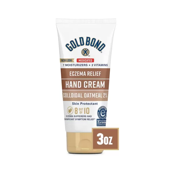 imageGold Bond Medicated Eczema Relief Hand Cream 3 oz Skin Protectant Cream With 2 Colloidal Oatmeal3 Ounce Pack of 1