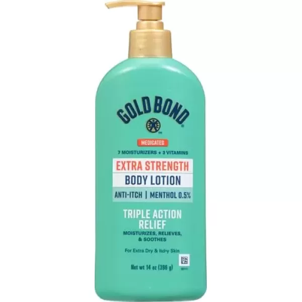 imageGold Bond Medicated Extra Strength Body Lotion 14 oz Moisturizes Relieves ampamp Soothes14 Ounce Pack of 1